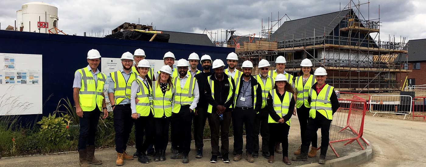 Hertfordshire Building Control Team in hard hats while on site