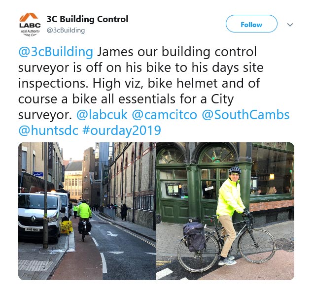 3C Building Control #OurDay Twitter campaign 2019