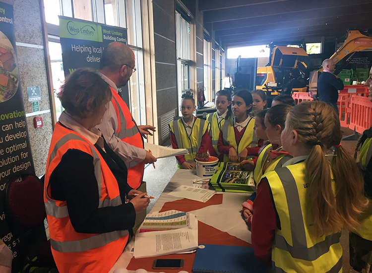 Building control team from West Lindsey talking to schoolchildren